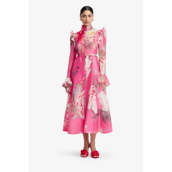 Leo Lin Katrina Butterfly Sleeve Midi Dress  - Leo Lin Dress - Australian Luxury Fashion - Shop at Coveti