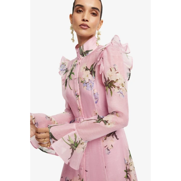 Leo Lin Katrina Butterfly Sleeve Midi Dress  - Leo Lin Dress - Australian Luxury Fashion - Shop at Coveti