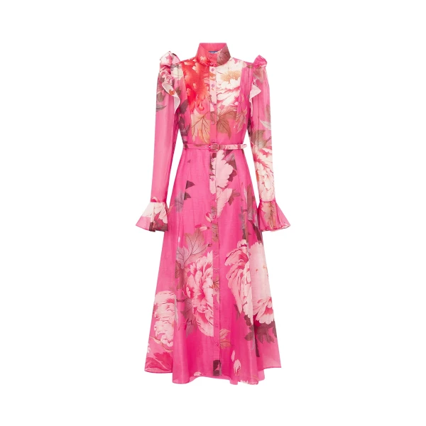 Leo Lin Katrina Butterfly Sleeve Midi Dress  - Leo Lin Dress - Australian Luxury Fashion - Shop at Coveti