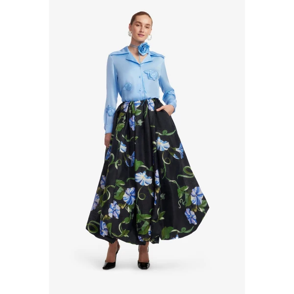 Leo Lin Kristina Appliqué Silk Blouse  - Leo Lin Dress - Australian Luxury Fashion - Shop at Coveti