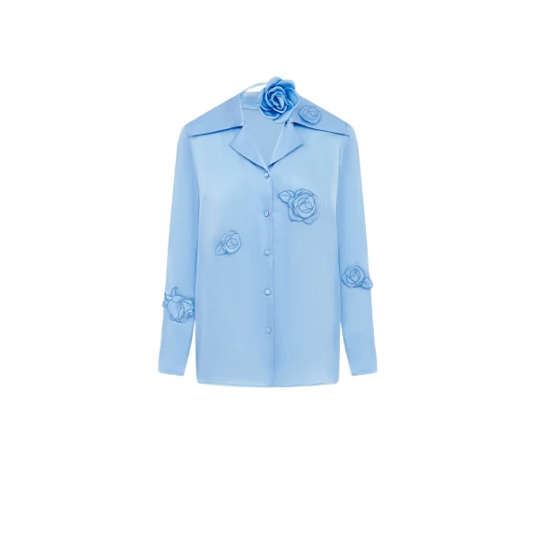 Leo Lin Kristina Appliqué Silk Blouse  - Leo Lin Dress - Australian Luxury Fashion - Shop at Coveti