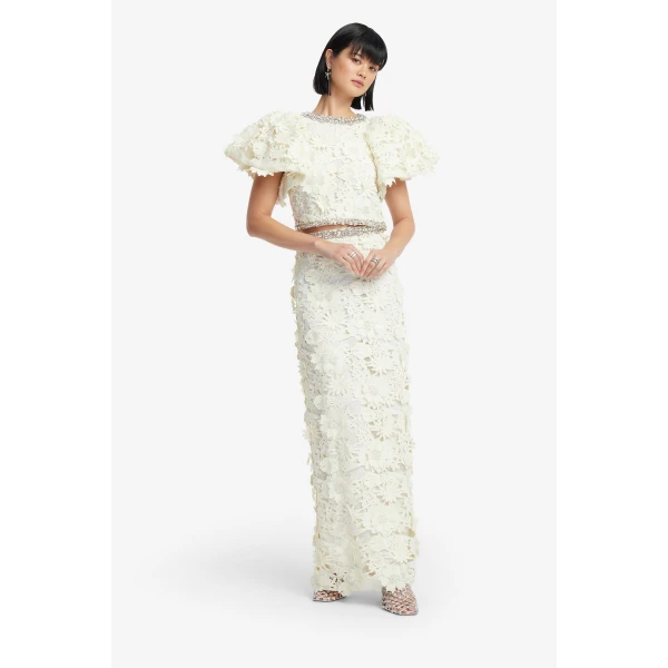 Leo Lin Kyra Embellished Lace Maxi Skirt  - Leo Lin Dress - Australian Luxury Fashion - Shop at Coveti