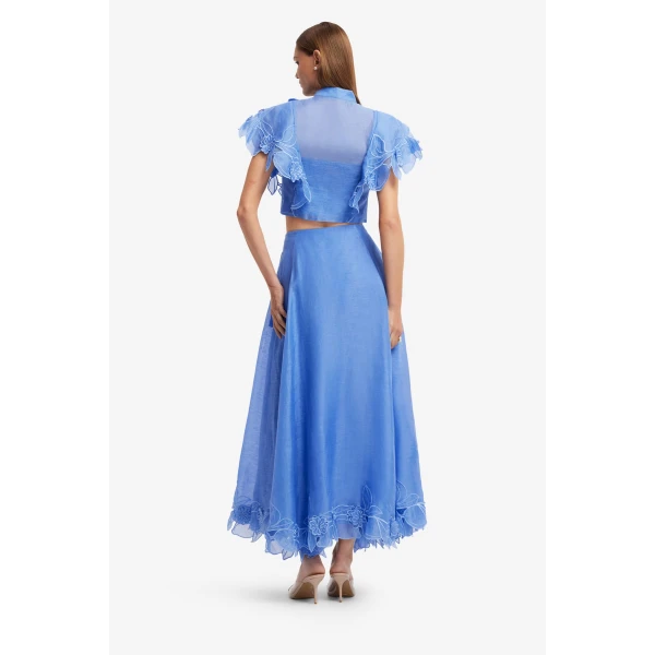 Leo Lin Leila Appliqué Midi Skirt  - Leo Lin Dress - Australian Luxury Fashion - Shop at Coveti