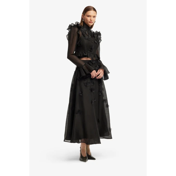 Leo Lin Leila Petal Midi Skirt  - Leo Lin Dress - Australian Luxury Fashion - Shop at Coveti