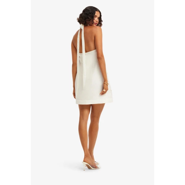 Leo Lin Lola Appliqué Halterneck Mini Dress  - Leo Lin Dress - Australian Luxury Fashion - Shop at Coveti