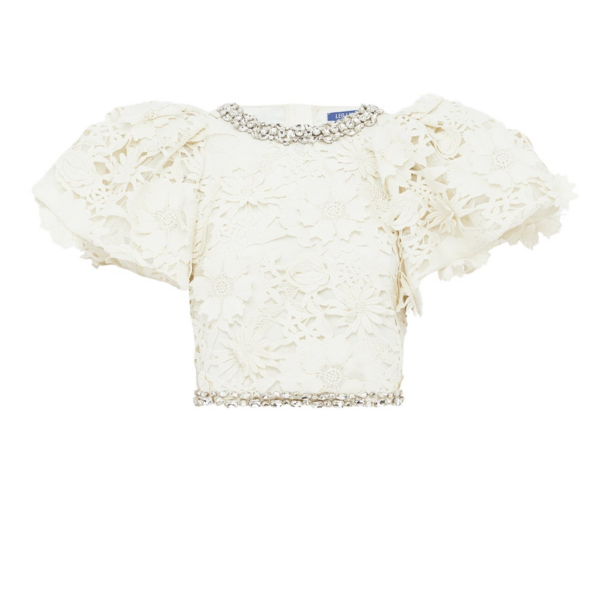 Leo Lin Lucia Embellished Lace Top  - Leo Lin Dress - Australian Luxury Fashion - Shop at Coveti