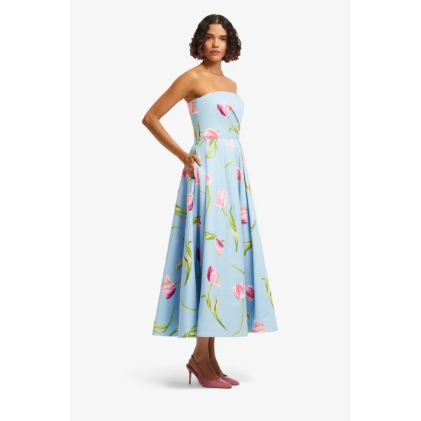 Leo Lin Lynn Bustier Midi Dress  - Leo Lin Dress - Australian Luxury Fashion - Shop at Coveti