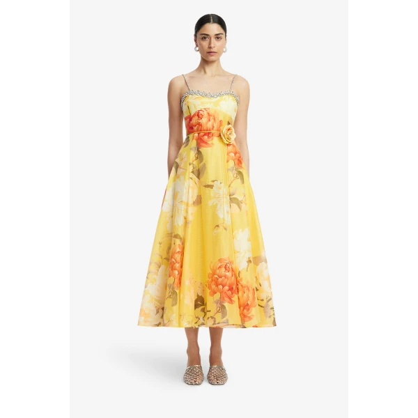 Leo Lin Mariela Embellished Midi Dress  - Leo Lin Dress - Australian Luxury Fashion - Shop at Coveti