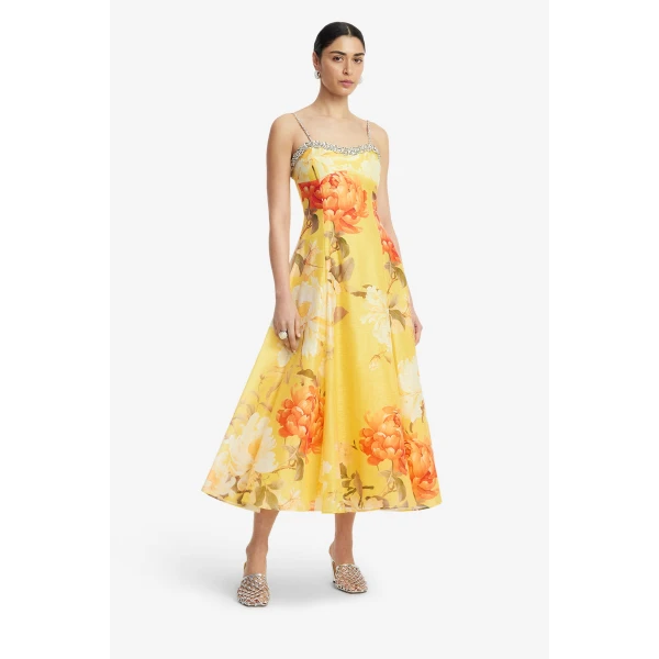 Leo Lin Mariela Embellished Midi Dress  - Leo Lin Dress - Australian Luxury Fashion - Shop at Coveti