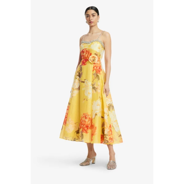 Leo Lin Mariela Embellished Midi Dress  - Leo Lin Dress - Australian Luxury Fashion - Shop at Coveti