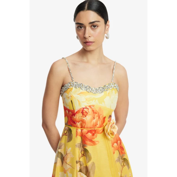 Leo Lin Mariela Embellished Midi Dress  - Leo Lin Dress - Australian Luxury Fashion - Shop at Coveti