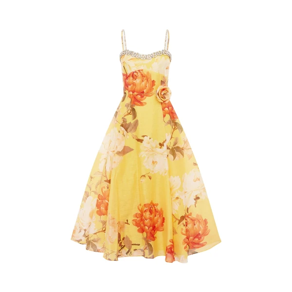 Leo Lin Mariela Embellished Midi Dress  - Leo Lin Dress - Australian Luxury Fashion - Shop at Coveti