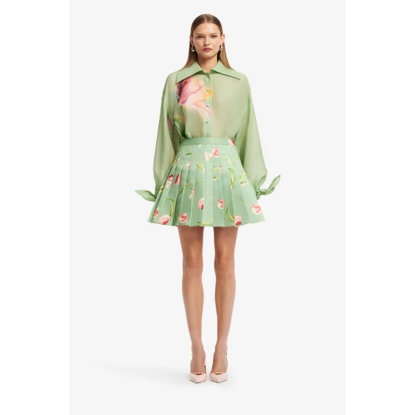 Leo Lin Melody Pleated Mini Skirt  - Leo Lin Dress - Australian Luxury Fashion - Shop at Coveti