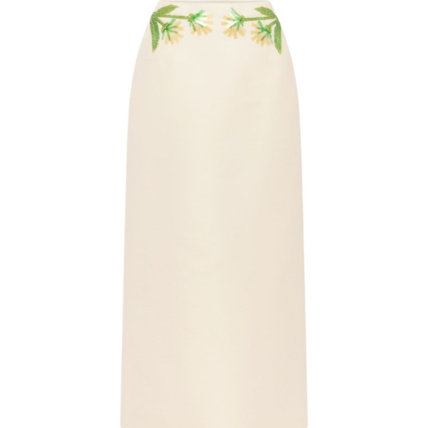 Leo Lin Quinn Embellished Wool Midi Skirt  - Leo Lin Dress - Australian Luxury Fashion - Shop at Coveti