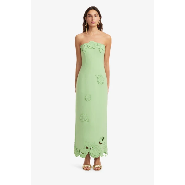 Leo Lin Rayna Appliqué Bustier Maxi Dress  - Leo Lin Dress - Australian Luxury Fashion - Shop at Coveti