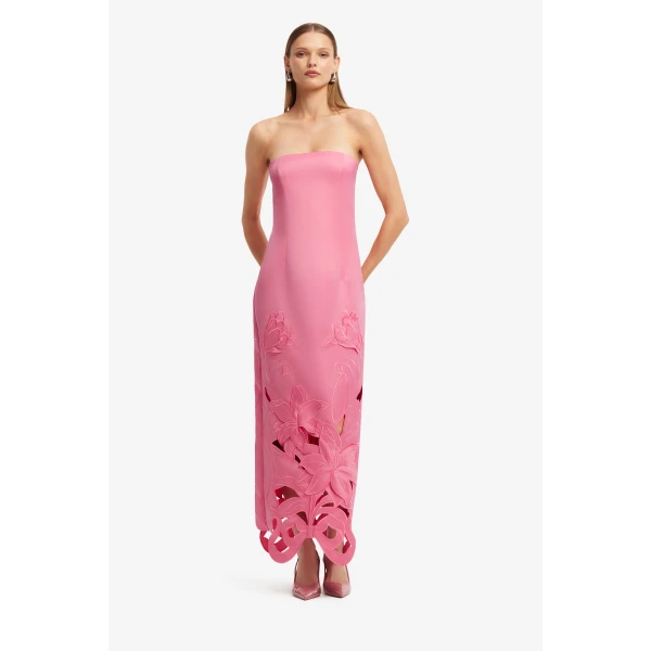 Leo Lin Rayna Appliqué Bustier Maxi Dress  - Leo Lin Dress - Australian Luxury Fashion - Shop at Coveti