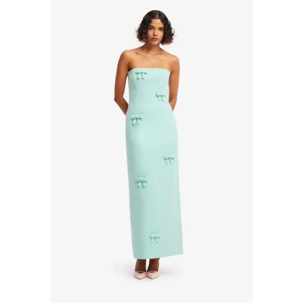 Leo Lin Rayna Bow Bustier Maxi Dress  - Leo Lin Dress - Australian Luxury Fashion - Shop at Coveti