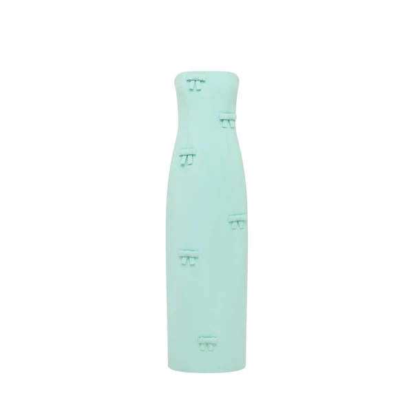 Leo Lin Rayna Bow Bustier Maxi Dress  - Leo Lin Dress - Australian Luxury Fashion - Shop at Coveti
