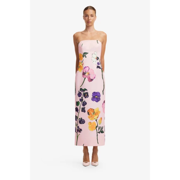 Leo Lin Rayna Printed Bustier Maxi Dress  - Leo Lin Dress - Australian Luxury Fashion - Shop at Coveti