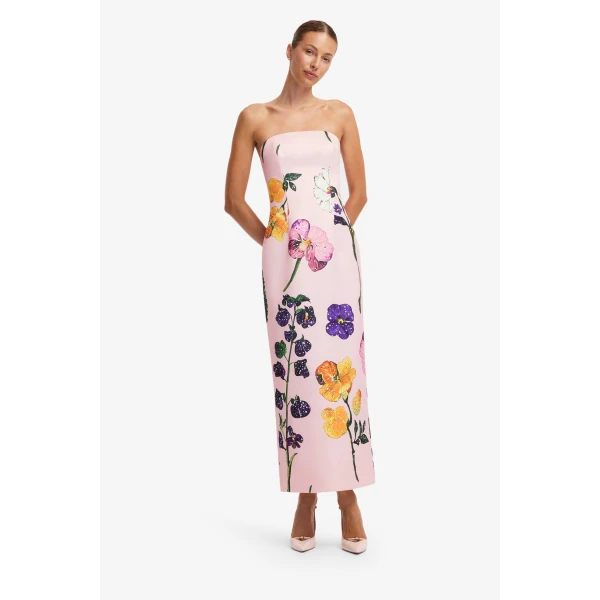 Leo Lin Rayna Printed Bustier Maxi Dress  - Leo Lin Dress - Australian Luxury Fashion - Shop at Coveti