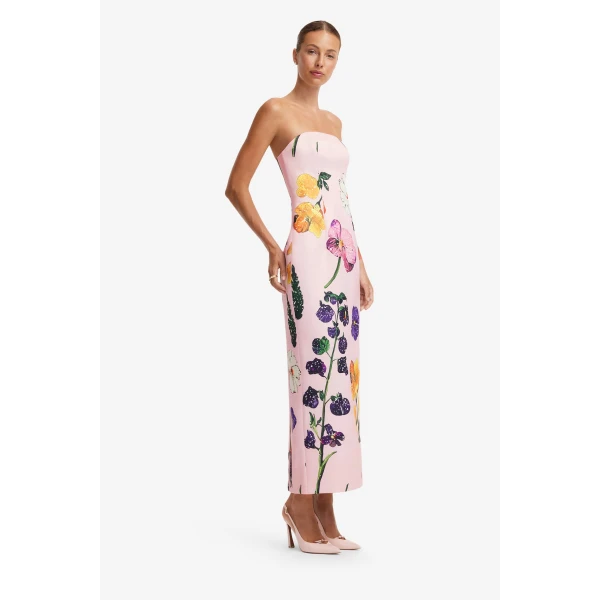 Leo Lin Rayna Printed Bustier Maxi Dress  - Leo Lin Dress - Australian Luxury Fashion - Shop at Coveti