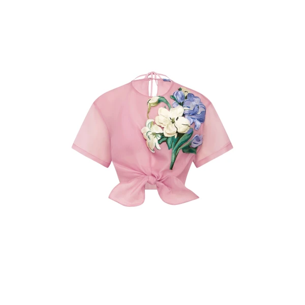 Leo Lin Riley Embroidered Sleeve Top  - Leo Lin Dress - Australian Luxury Fashion - Shop at Coveti