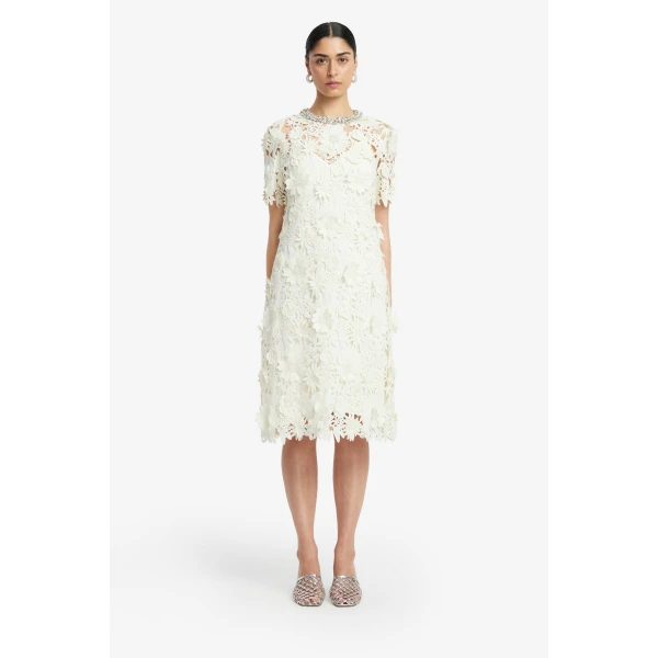 Leo Lin Sheridan Embellished Lace Midi Dress  - Leo Lin Dress - Australian Luxury Fashion - Shop at Coveti