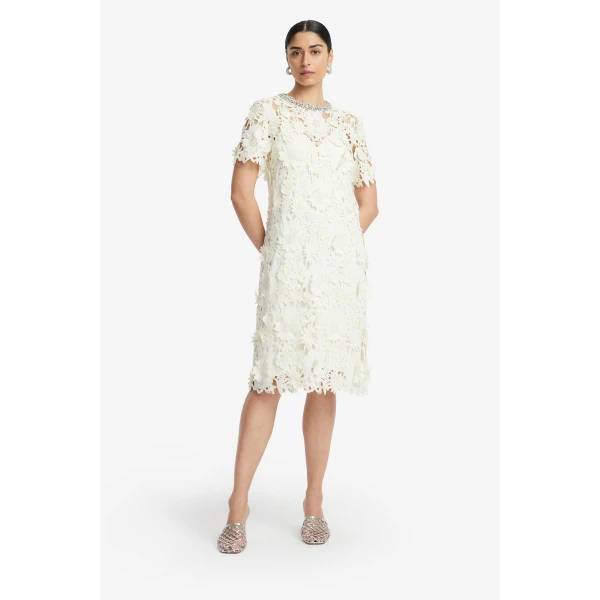 Leo Lin Sheridan Embellished Lace Midi Dress  - Leo Lin Dress - Australian Luxury Fashion - Shop at Coveti