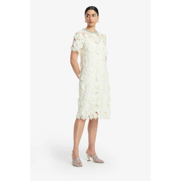 Leo Lin Sheridan Embellished Lace Midi Dress  - Leo Lin Dress - Australian Luxury Fashion - Shop at Coveti
