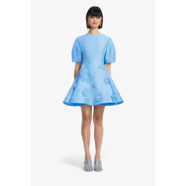 Leo Lin Simona Appliqué Mini Dress  - Leo Lin Dress - Australian Luxury Fashion - Shop at Coveti