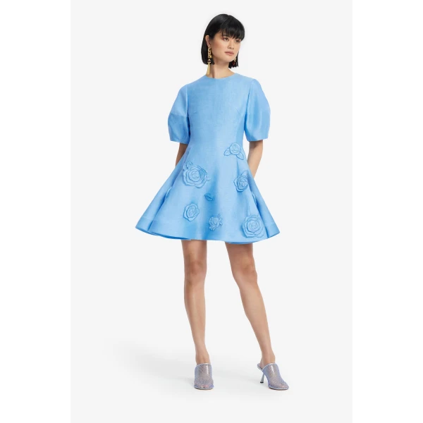 Leo Lin Simona Appliqué Mini Dress  - Leo Lin Dress - Australian Luxury Fashion - Shop at Coveti