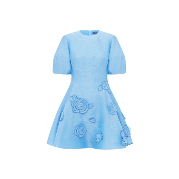Leo Lin Simona Appliqué Mini Dress  - Leo Lin Dress - Australian Luxury Fashion - Shop at Coveti