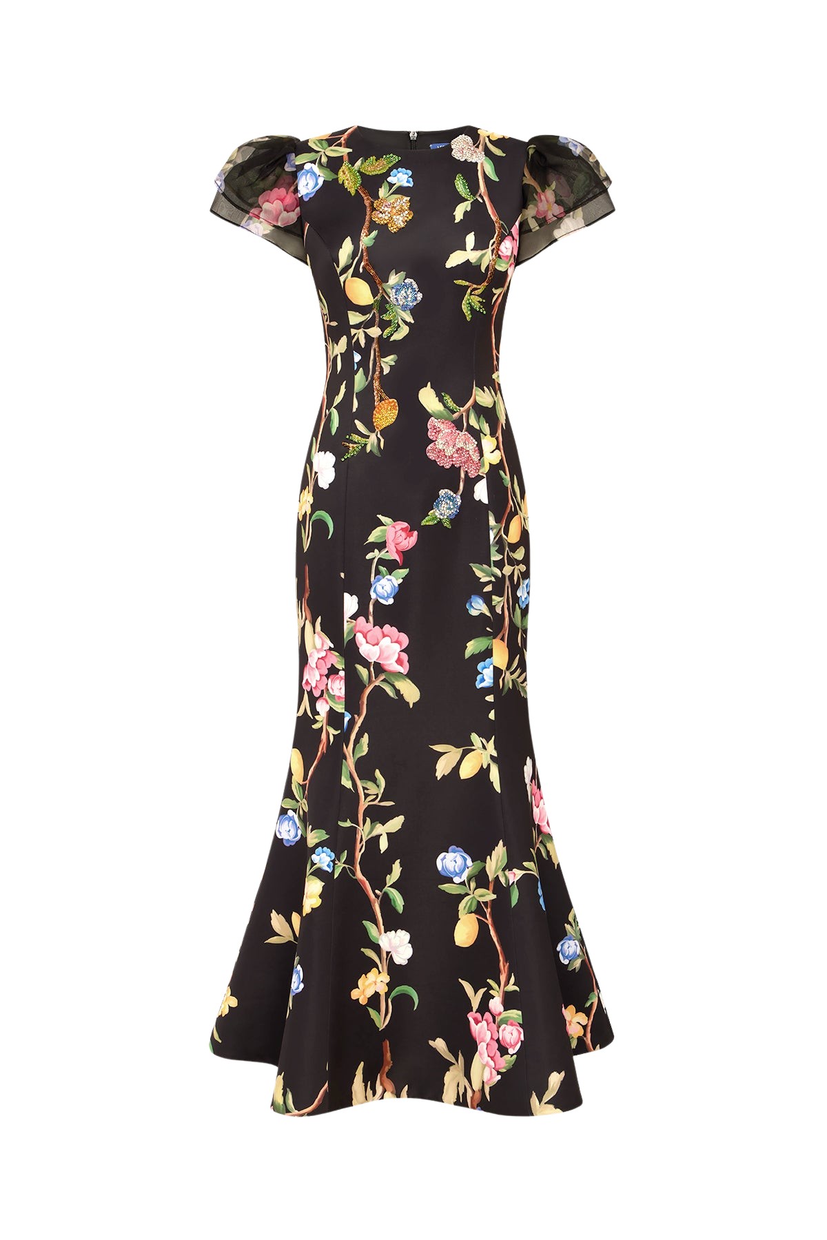 Leo Lin Sofia Embellished Puff Sleeve Maxi Dress