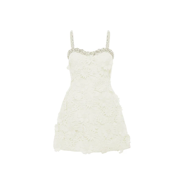 Leo Lin Sophia Embellished Lace Mini Dress  - Leo Lin Dress - Australian Luxury Fashion - Shop at Coveti