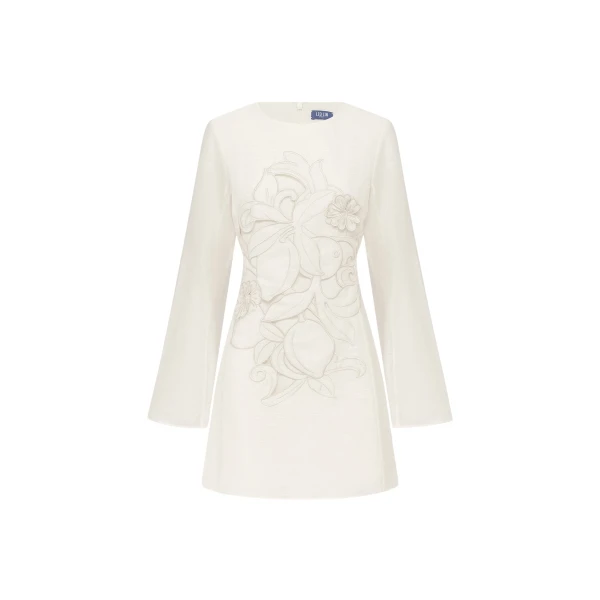 Leo Lin Suzanne Appliqué Bell Sleeve Mini Dress  - Leo Lin Dress - Australian Luxury Fashion - Shop at Coveti