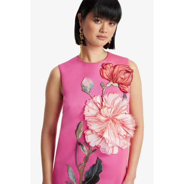 Leo Lin Yvonne Appliqué Floral Mini Dress  - Leo Lin Dress - Australian Luxury Fashion - Shop at Coveti