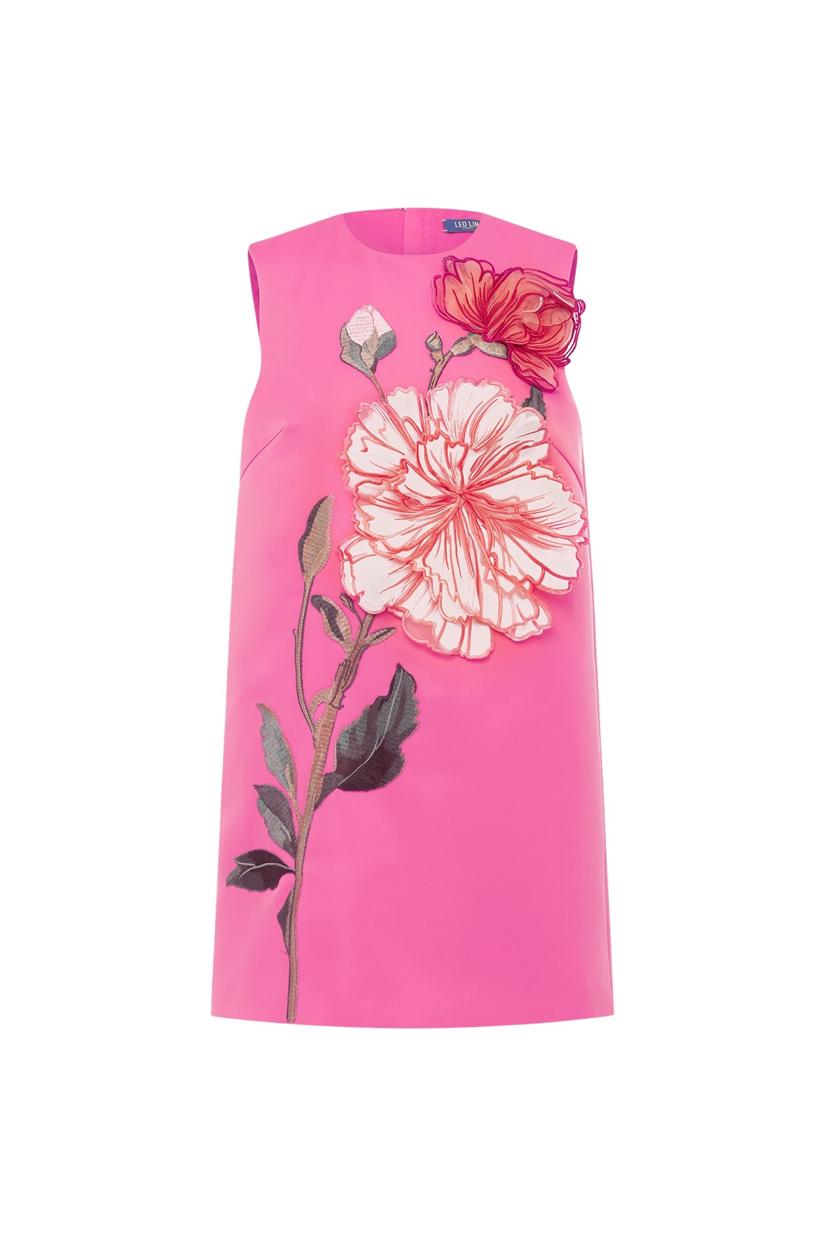 Leo Lin Yvonne Appliqué Floral Mini Dress