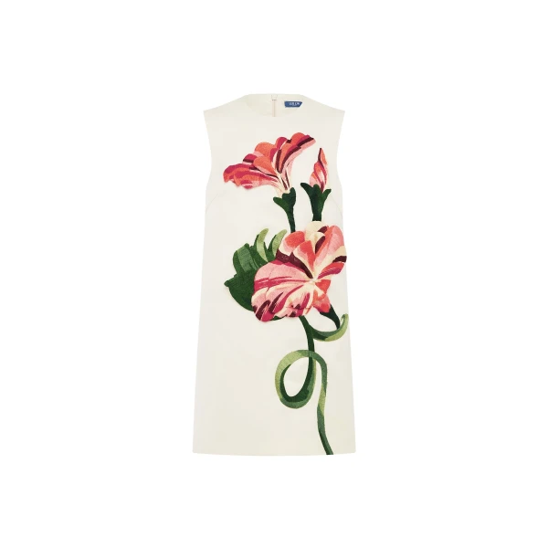 Leo Lin Yvonne Appliqué Floral Mini Dress  - Leo Lin Dress - Australian Luxury Fashion - Shop at Coveti