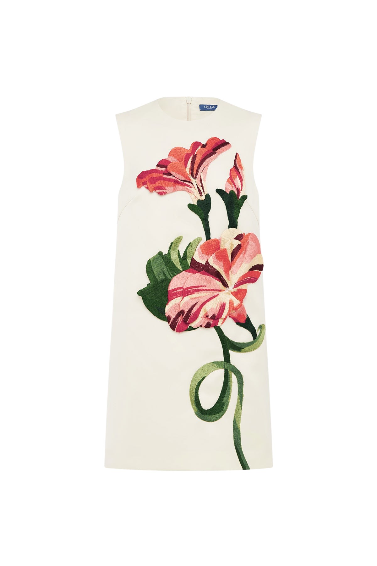 Leo Lin Yvonne Appliqué Floral Mini Dress