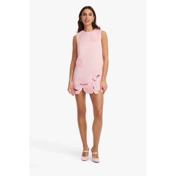 Leo Lin Yvonne Appliqué Mini Dress  - Leo Lin Dress - Australian Luxury Fashion - Shop at Coveti