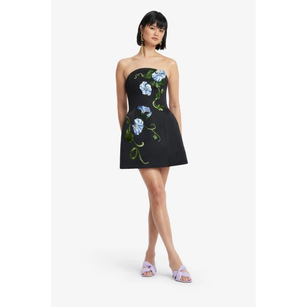 Leo Lin Zaria Appliqué Floral Bustier Mini Dress  - Leo Lin Dress - Australian Luxury Fashion - Shop at Coveti