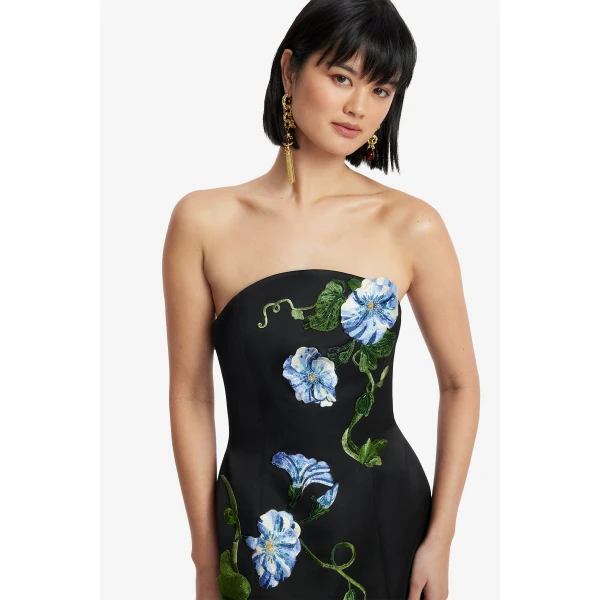 Leo Lin Zaria Appliqué Floral Bustier Mini Dress  - Leo Lin Dress - Australian Luxury Fashion - Shop at Coveti