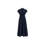Alaïa Linen Blend Belted Dress - ALAÏA Dresses - Laser Cut Luxury - Shop at Coveti