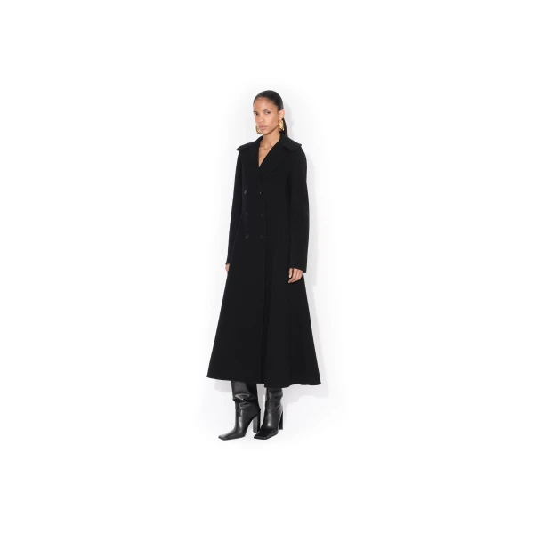 Alaia Long Coat In Double Faced Wool, view 2