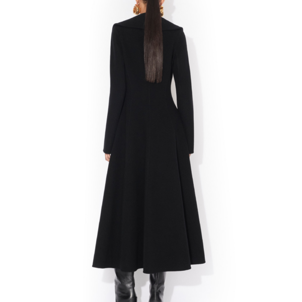 Alaïa Long Coat In Double Faced Wool - ALAÏA Coats - Laser Cut Luxury - Shop at Coveti