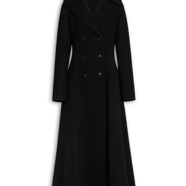 Alaïa Long Coat In Double Faced Wool - ALAÏA Coats - Laser Cut Luxury - Shop at Coveti