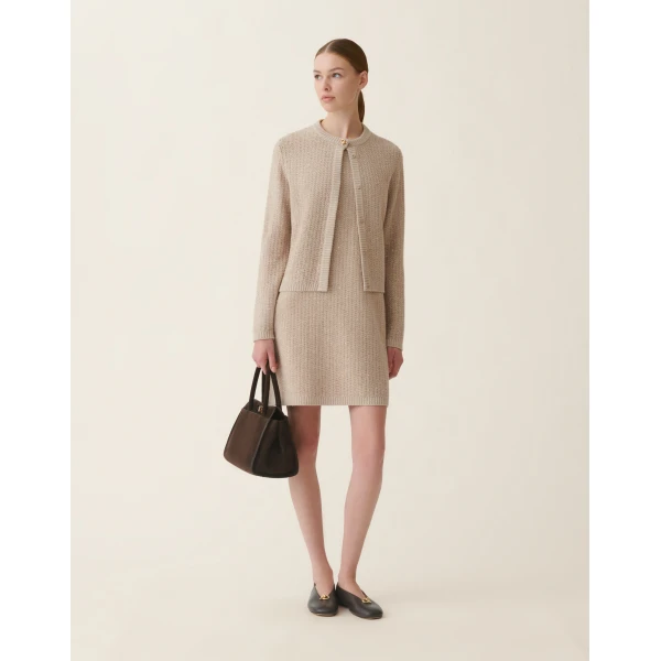 Fabiana Filippi Platinum Sequin Jacket in Cachà, view 2