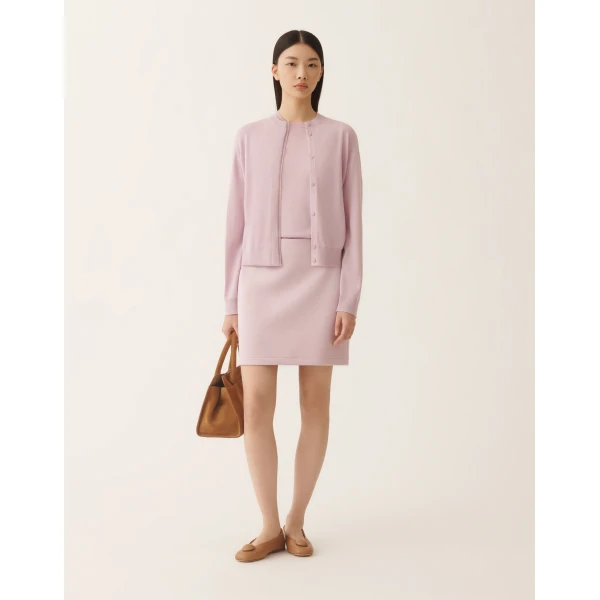 Fabiana Filippi Wool and Cotton Sweater in Lilac Pink, view 2