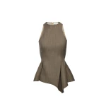 Magda Butrym Asymmetric sleeveless wool top in beige