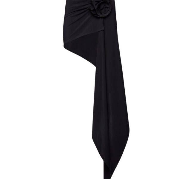 Magda Butrym Asymmetrical draped swim skirt in black